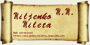 Miljenko Mileta vizit kartica